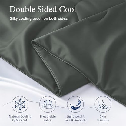 Cooling Comforter for Hot Sleepers, King 106x90, Dark Gray