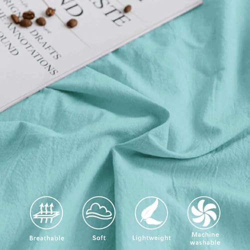 Queen Size Comforter Set 3 Piece, Turquoise, 90x90 inch