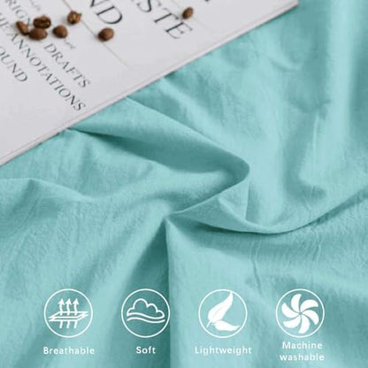 Queen Size Comforter Set 3 Piece, Turquoise, 90x90 inch