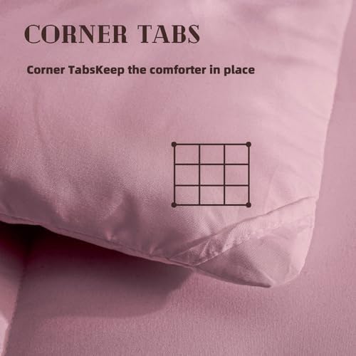 DOWNCOOL Comforters King Size, Light Pink Duvet Insert, Lightweight Quilt