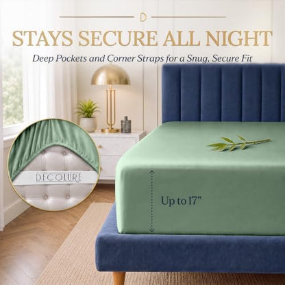 DECOLURE 100% Viscose Derived from Bamboo Sheets Full Size | 4 Pc Bed Set