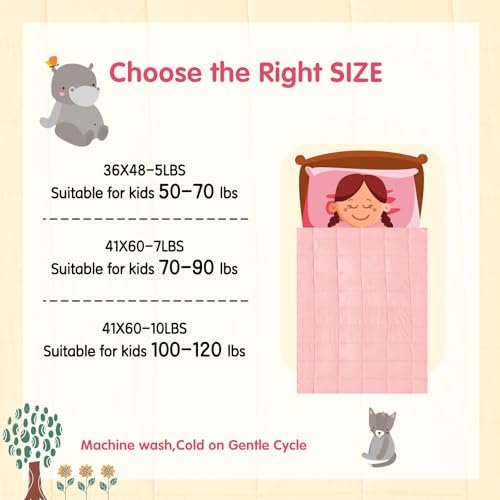 yescool Weighted Throw Blanket 3lbs, 36" x 48", Pink Grey