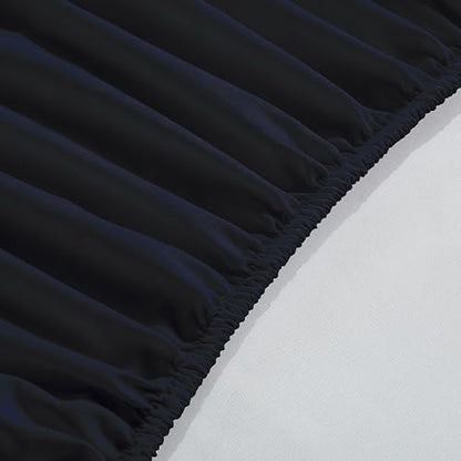 Elegant Comfort 1500 Premium Hotel Quality 18-24 Inches Deep - Extra Deep Pocket Single Fitted Sheet for High Mattress, Luxury and Softest, Smart Pocket - Wrinkle Free, King, Black