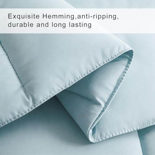 COHOME Twin/Twin XL Size Comforter, All-Season Quilted Down Alternative Duvet Insert, Luxury Hotel GentleSoft Comforter with Anti-Clump Tech & 8 Tabs - Reversible - Aqua 64x88 inches