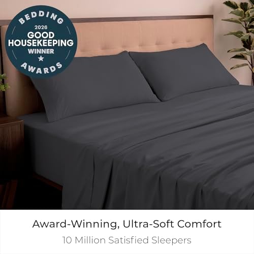 Mellanni Iconic 4-Piece, Ultra Soft Sheet Set (King, Charcoal)