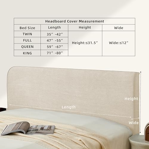 Bed Headboard Cover Full, Stretch Head Board Slipcover Washable