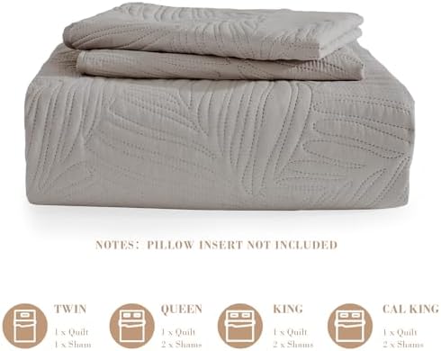Exclusivo Mezcla Lightweight King Quilt Bedding Set, Soft Microfiber