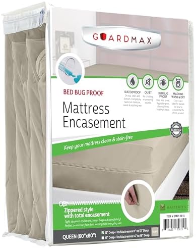 Guardmax Queen Mattress Protector Zippered, Bed Bug Mattress Cover