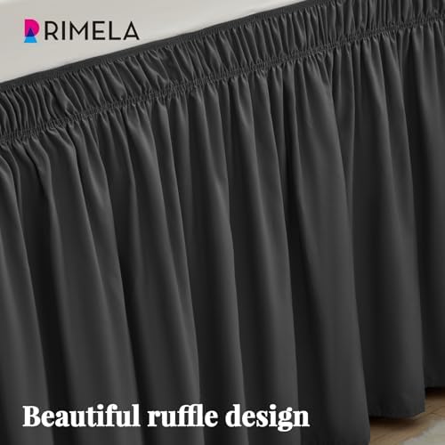 Dorm Room Bed Skirt Twin XL 25" Drop, College Split Corner Bedskirt, Grey