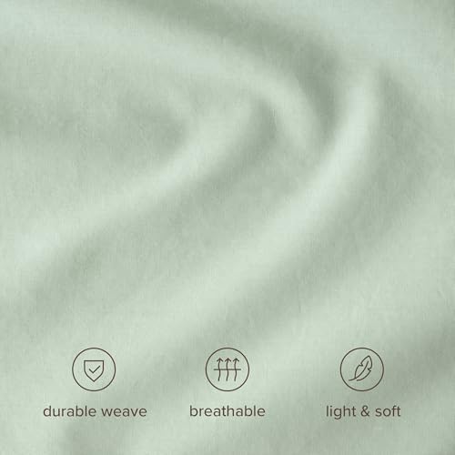 Bare Home 100% Organic Cotton Percale Duvet Cover Set (King, Willow)