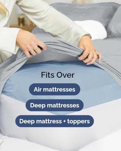 Extra Deep Flex Top Split Head King Sheet Set - 6pc Sheets - Heathered Grey