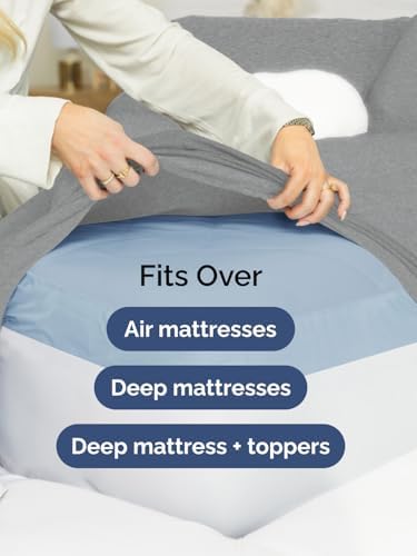 CGK Linens Deep Twin XL Fitted Sheet - Dorm Essentials - Heathered Grey