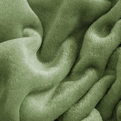 BEDELITE Flannel Sheet Set, California King Size, Green, 4 Pieces