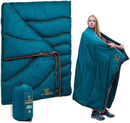 Wise Owl Outfitters Camping Blanket, Packable Puffy Quilt for Backpacking