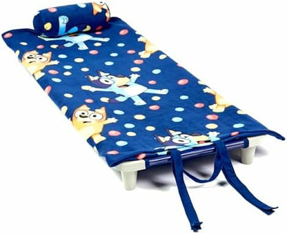 ROLLEE POLLEE Nap Sac Roll Up Napping Blanket with Attached Pillow for Preschool/Daycare, Super Soft with Elastic Straps, Fits Most Mats and Cots