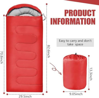 Camping Sleeping Bags for Adults Kids Waterproof Lightweight Sleeping Bag for Cold Weather or Warm Backpacking Hiking Mountaineering Indoor Outdoor Use