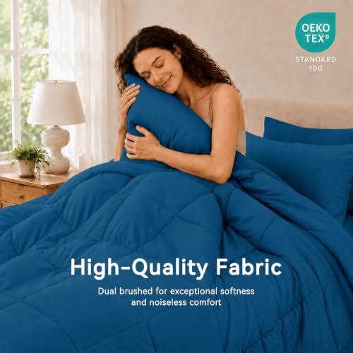 Anluoer Full Size Comforter Sets, 7 Piece Bed in a Bag Full Bedding Sets
