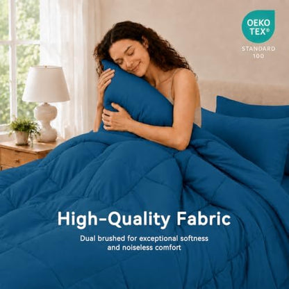 Anluoer Full Size Comforter Sets, 7 Piece Bed in a Bag Full Bedding Sets