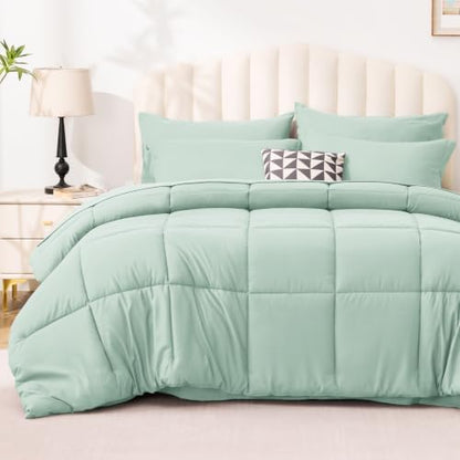 Love's cabin Plaid Full Comforter Set, Aqua