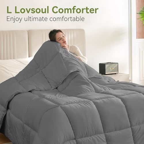 L LOVSOUL Twin Comforter Down Alternative Duvet Insert,68x90IN