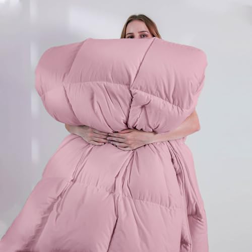 DOWNCOOL Comforters King Size, Light Pink Duvet Insert, Lightweight Quilt