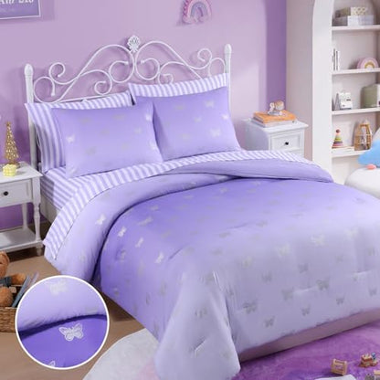 Queen Comforter Set with Sheets for Girls-7 Pieces Soft Queen Bedding Sets