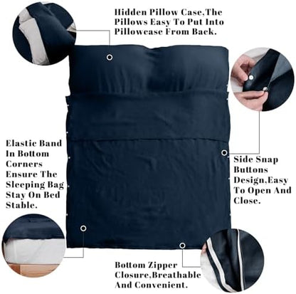S VICTORY SYMBOL 100% Linen Portable Bed Sheet,Sleeping Bag Liner for Hotel and Travel,Sleep Sack Adult-Ultra Lightweight Backpacking with Zipper
