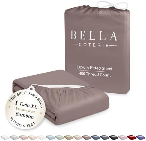 Bella Coterie | Luxury Bamboo Viscose Split King Size Fitted Sheet Only