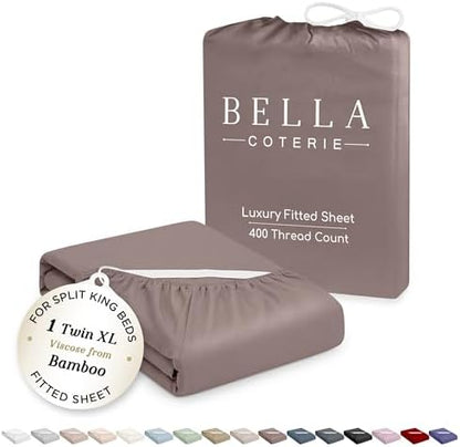 Bella Coterie | Luxury Bamboo Viscose Split King Size Fitted Sheet Only