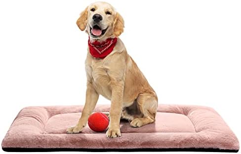 Dog Crate Pad Washable Dog Bed for Crate Medium Cozy Mat 36-Inch Pink