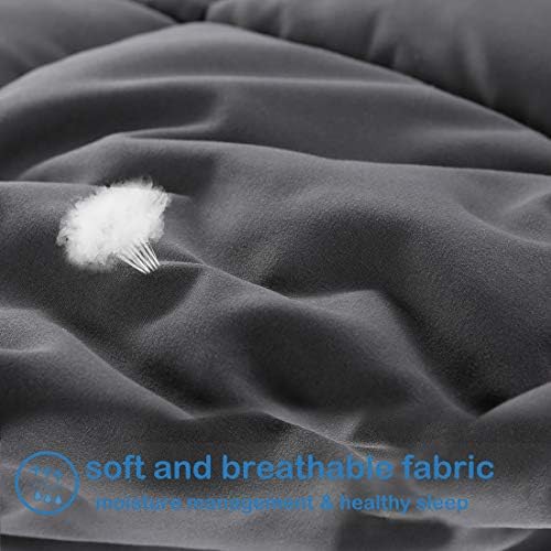 EASELAND California King Down Alternative Comforter, Dark Grey, 96x104