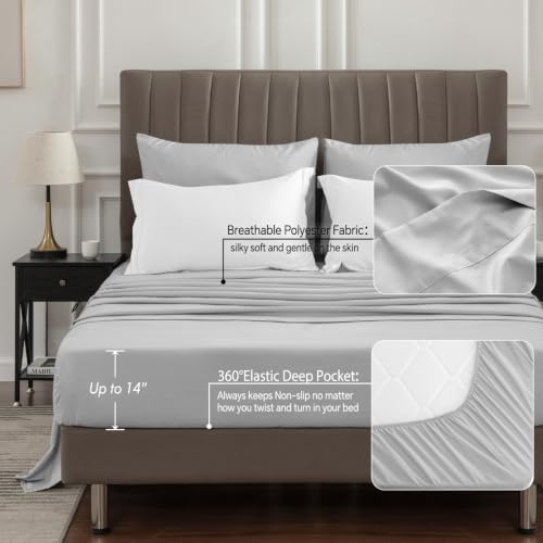 BEDELITE Twin XL Comforter Set 5 Pieces, Reversible White Bed in A Bag