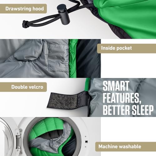 VENTURE 4TH Backpacking Sleeping Bag for Camping - Single, XXL & Double