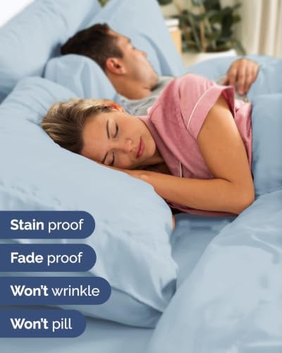 Flex Top Split Head King 6 Piece Sheet Set - Soft & Cooling - Sky Blue