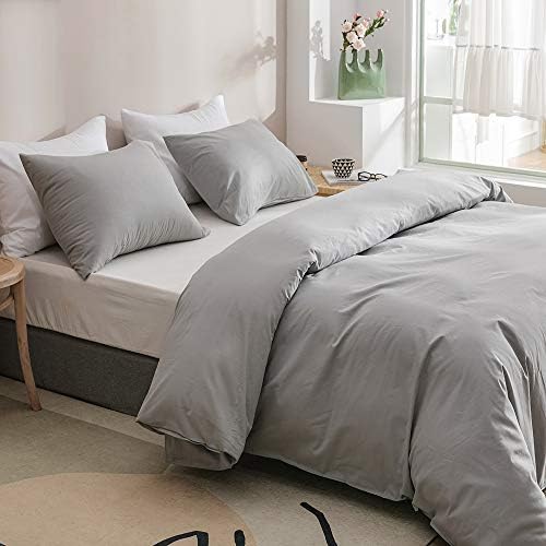 Wellboo Light Grey Comforter Sets Full Size Men Boys Silver Gray Bedding