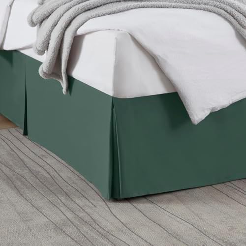 Nestl Forest Green Bed Skirt King Size - King Bed Skirt 14 Inch Drop - Brushed Microfiber Bed Skirts - Hotel Quality Pleated Bed Skirt - Shrinkage & Fade Resistant