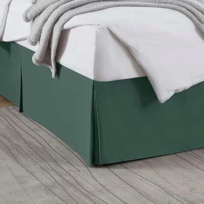 Nestl Forest Green Bed Skirt King Size - King Bed Skirt 14 Inch Drop - Brushed Microfiber Bed Skirts - Hotel Quality Pleated Bed Skirt - Shrinkage & Fade Resistant
