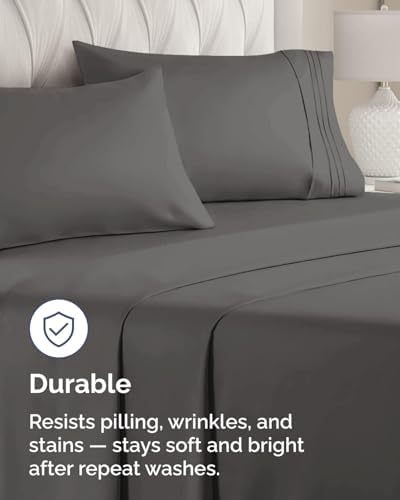 Queen Pillow Cases Set of 10 - Ultra Soft Pillowcase Covers - Charcoal