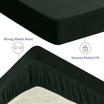 Sufdari King Size Mattress Protector,Waterproof Mattress Protector,Fitted Sheet Style Mattress Cover with 18" Deep Pocket,Washable and Comfortable-Green,King