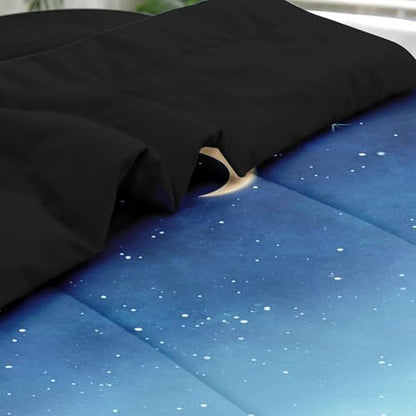 Pamnest Twin Comforter Set with Sheets, 5 Pieces Blue Starry Bedding