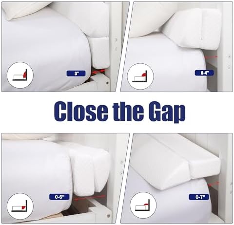HOMBYS Wedge Pillow Headboard for Bed Gap,Foldable Bed Wedge Gap Filler Full Size,Matterss Gap Filler,Multi Functional Bed Crack Pillow, Fill The Gap (0-7") Between Your Headboard and Mattress,White