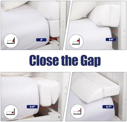 HOMBYS Wedge Pillow Headboard for Bed Gap,Foldable Bed Wedge Gap Filler Full Size,Matterss Gap Filler,Multi Functional Bed Crack Pillow, Fill The Gap (0-7") Between Your Headboard and Mattress,White