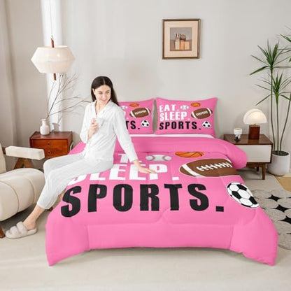 Feelyou Football Comforter Set Twin Size for Kids Boys Girls