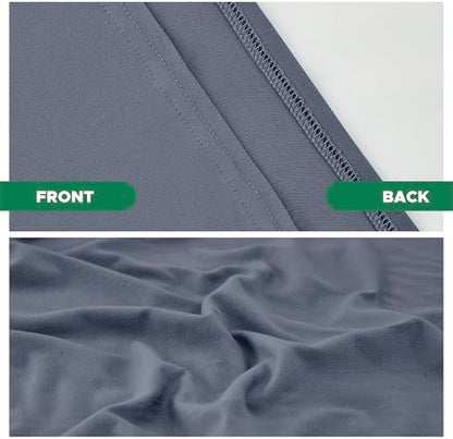 Box Spring Cover Queen Size-Dark Grey Stretch Wrap Around 4 Sided Bed Skirt