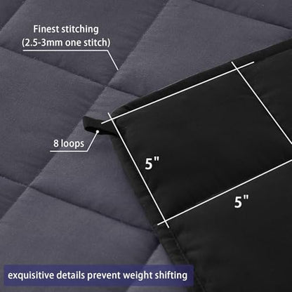 yescool King Size Weighted Blanket for Adults 30lbs, 88” x 104”, Grey& Black