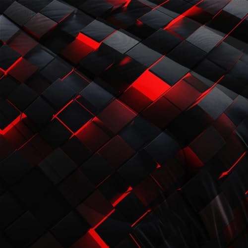 Geometric Red Black Comforter Set,Light Honeycomb 3 Piece Bedding Set King Size for Teen Boys,Modern Bedding Quilt Set Geometry Decor,Microfiber Lightweight 1 Comforter 2 Pillowcases All Season
