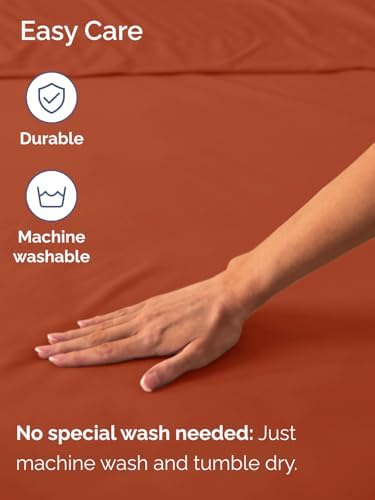 CGK Linens Extra Deep Full Fitted Sheet - Fitted Sheet Only - Terracotta
