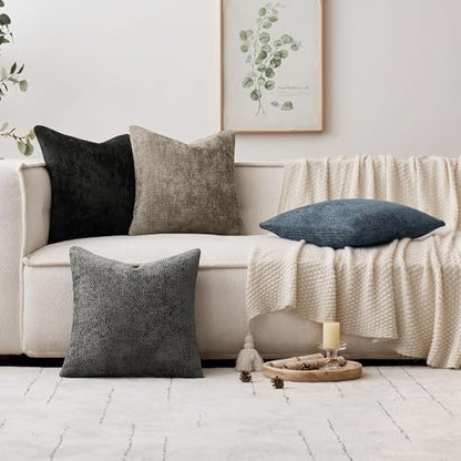 MIULEE Decorative Couch Throw Pillow Covers 20x20 Inch Navy Blue 2 Pack