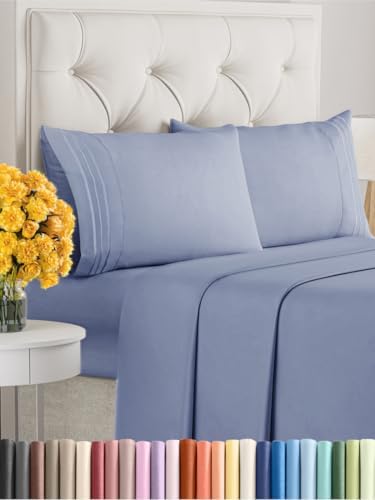 King Size 4 Piece Sheet Set - Ultra Soft & Cooling Sheets - Dusty Purple