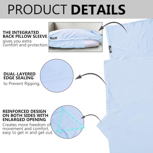 Frelaxy Ultralight Sleeping Bag Liner, Compact Travel Sheet, 3 Sizes